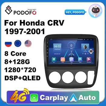 Podofo Autoradio 2Din Android Radio Carplay Za Honda CRV 1997-2001 AI Glas 4G GPS Avto Multimedijski Predvajalnik Videa Predvajalnik 2din