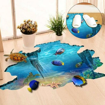 Podvodni Svet Stenske Nalepke Ribe, Želve 3D Morje, Soba Talne Nalepke Nalepke