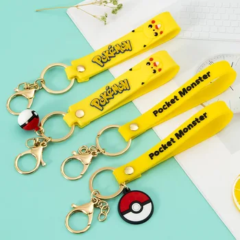 Pokemon Pikachu Pokeball Kawaii Risanka Pvc Keychain X Študent Vrečko Dekoracijo Obesek Mobilni Telefon Verige Avto Keychain