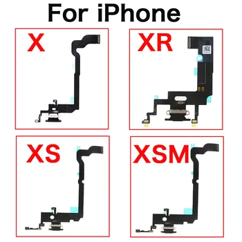 Polnjenje Vrata Dock Za iPhone X XR XS Max Priključek za Polnilnik In Mikrofon Flex Kabel Nadomestni Deli