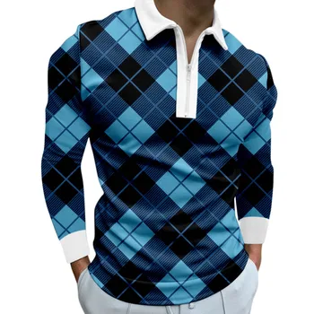 Pomlad Jesen Lojtra Tiskanje Majice Polo Moški 2022 Moda Slučajen Zavoj Navzdol Ovratnik, Dolgi Rokav Vrhovi T Shirt Nov Slog Visoke Kakovosti