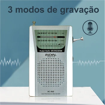 Prenosni Radio BC-R60 2AA Bateriji Upravlja AM FM Žep Radio Svetu Sprejemnik z Zvočnik Slušalke Prenosne Slušalke