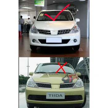 Primerni za Nissan Tiida 2008-2010 ogljikovih vlaken teksturo Spredaj Grill Rešetka 3