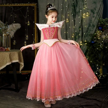 Princesa Aurora Dekleta Obleko Trnuljčica Obleko Gor Božično Cosplay Obleki Dekleta Otrok Luksuzni Aurora Halloween Kostum