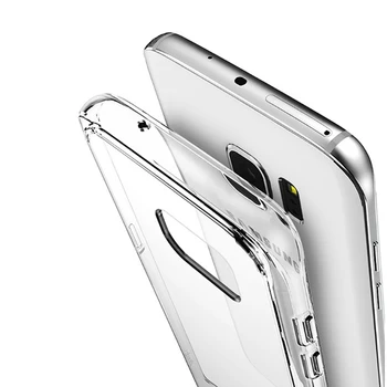 Prozorno Ohišje Za Samsung Galaxy S6 S7 rob Ultra Tanek Jasno, Mehko TPU Silikon Kuverta Ohišje Za Samsung S7 S6 Primeru Coque Fundas