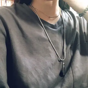 Punk Harajuku Titana Glasno Prenosni Ogrlica Za Nujno Preživetje Zunanji Stres Relief Piščalka Hip Hop Nakit