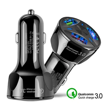 QC3.0 3 usb hiter avto adapter za polnilnik Za iPhone Xiaomi Huawei Auto Tip C Večfunkcijsko Avto, Mobilni Telefon, Polnilnik