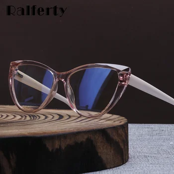 Ralferty Kakovosti TR90 Očal Okvir Ženski Recept Očala Transparentno Rdeča Modra Svetloba Očala Z Pomladi NI Razred Očala
