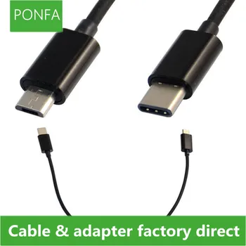 Reverzibilna Design USB-Tip C C Moški Konektor Micro USB 2.0 Moški Podatkovni Kabel za Tablični &Mobilni Telefon 30 cm