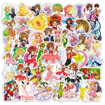 Risanka Anime Card Captor Sakura Nalepke Nepremočljiva Kitara Prtljage Prenosni Telefon Vinilne Nalepke Grafiti Nalepke Otroci Igrače Darila