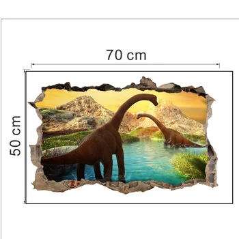 Risanka Jurassic Park, Dinozaver Živali Stenske Nalepke Za Otroke Sobe, Spalnice Doma Dekor 3D Žive Stene Decals PVC Stensko Umetnost Plakata 5