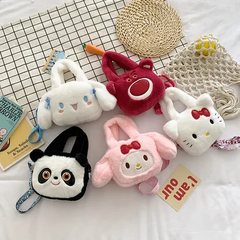Risanka plišastih risanka Panda nahrbtnik Kawaii in lep lovor pes crossbody torba Hello Kitty dekle darilo za rojstni dan anime plišastih 3