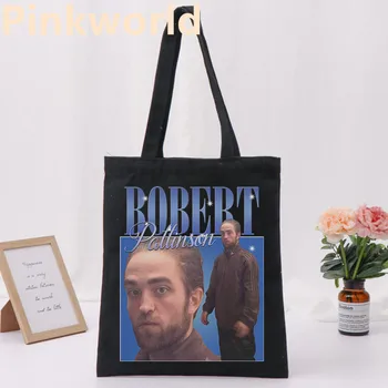 Robert Pattinson, ki Stoji Meme Tiskanja Kul Varovanec Vrečko Varovanec Črno Bele Ženske Modni shopper Tote vrečke ramo torba,Spusti Ladje