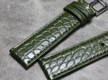 Ročno krokodil kože Pravega Usnja Watchbands 12 16 mm 18 mm 20 mm 22 mm Visoke Kakovosti, trpežne Trak Jeklo Pin sponka Zapestnega Pasu 3
