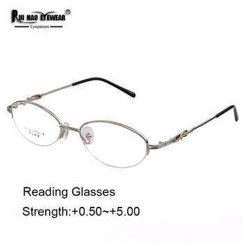 Rui Hao Očala Blagovne Znamke Ženske Obravnavi Očala Presbyopic Očala Branje Očala Na Recept Pol Rimless Očal Okvir