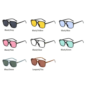 Rumena Leča Pilotni sončna Očala Ženske Modni Priljubljenost Jelly Barvne sončna Očala Ženske Unisex Dvojno Most Očala Očala UV400 5