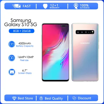 Samsung Galaxy S10 5G Prenovljen-Original G977B Enotni Sim 8GB 256GB 4G Android Telefon Za 6,7