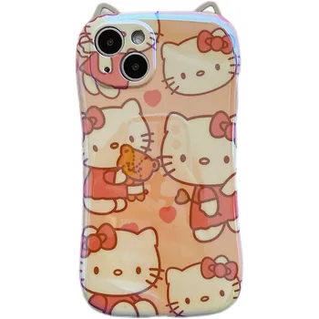 Sanrioed Cinnamoroll Stojalo Primeru Telefon za Iphone 11 12 13 Pro Max Hello Kitty Pregleden Shockproof Zalivu Rgift za Punco 4