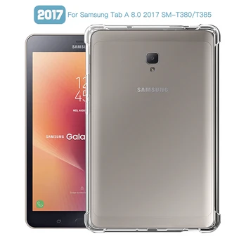 Shockproof Pokrovček Za Samsung Galaxy Tab A 8.0 2017 SM-T380 SM-T385 8.0 palčni Primeru TPU Silikon Prozoren Pokrov Coque Fundas