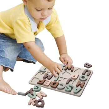 Silikonski Abeceda Baby Puzzle ABC Črke Sortiranje Odbor Bloki Montessori Ujemanje Igro Jigsaw Izobraževalne Zgodnje Učenje Igrače