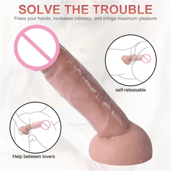 Silikonski Kože, Občutek Realističen Dildo Mehkega Materiala Velik Velik Penis priseska Sex Igrače za Žensko Samozadovoljevanje SQ-WBD10143