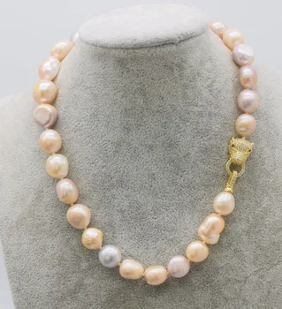 sladkovodne pearl bela, roza, vijolična, baročni 12-15 mm ogrlica 18 inch FPPJ debelo biseri narave