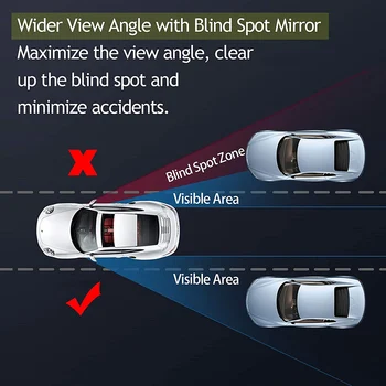Slepa Pega Ogledala za Avtomobile Nastavljiv Avto Pomožne Univerzalno širokokotni Strani Ogledalo 2