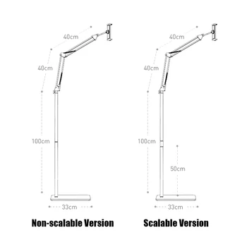 SMOYNG Aluminija Razširljive gibljiva Roka Tla Tablični Telefon Stojalo Držalo Za Podporo Xiaomi iPad Pro12.9 Izposoja Ležalnikov Posteljo Vesa 3