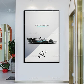 Sodobna F1 Avto W10 Lewis Hamilton - Legende Plakat Wall Art Platno Slikarstvo Hd Natisne Modularni Slike Home Office Dekor Človek Darilo
