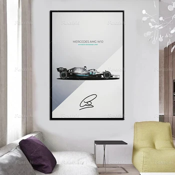 Sodobna F1 Avto W10 Lewis Hamilton - Legende Plakat Wall Art Platno Slikarstvo Hd Natisne Modularni Slike Home Office Dekor Človek Darilo 1