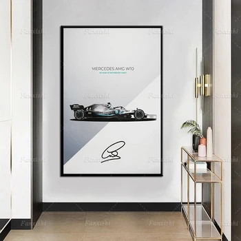 Sodobna F1 Avto W10 Lewis Hamilton - Legende Plakat Wall Art Platno Slikarstvo Hd Natisne Modularni Slike Home Office Dekor Človek Darilo 2