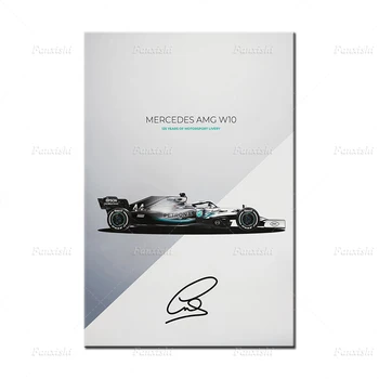 Sodobna F1 Avto W10 Lewis Hamilton - Legende Plakat Wall Art Platno Slikarstvo Hd Natisne Modularni Slike Home Office Dekor Človek Darilo 3