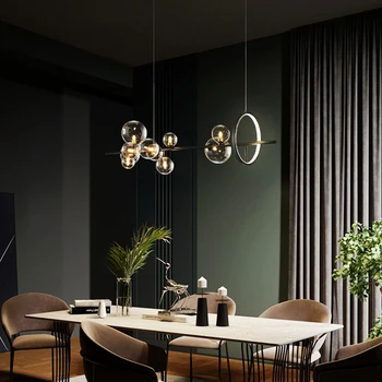 Sodobni led stekleno kroglo G9 lestenec, Nordijska restavracija jedilno mizo lestenec, kuhinja študija doma dekoracijo razsvetljavo 4