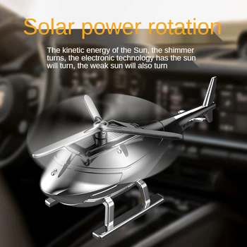 Solar Powered Helikopter Slika Obeski Desk Dekor Avto Dodatki Začimb Palico Cinkove Zlitine Novost Igrače za Otroke Darilo 0