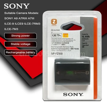 Sony Original NP-FZ100 NP FZ100 Baterijo Fotoaparata A9 / A7R III / A7 III / ILCE-9 ILCE9 ILCE-7RM3 ILCE-7M3 Mark III, Kot NPF100