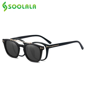 SOOLALA Magnet Posnetek Na TR90 Anti Modra Svetloba Polarizirana sončna Očala za Branje Očala Moški Ženske Pomlad Tečajih Presbyopic Očala