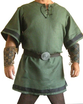 Srednjeveški Viking Bojevnik Kostum Letnik Renaissance Viking Vitez LARP Kostum za Odrasle Moški Nordijska Vojske Pirat Tunika Majica 0