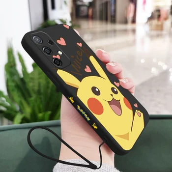 Srčkan Pokemon Pikachu Primeru Telefon Za Samsung A81 A53 A50 A12 A22S A52 A52S A51 A71 A72 A22 A32 A20 A30 A21S 4G 5G z Roko 1