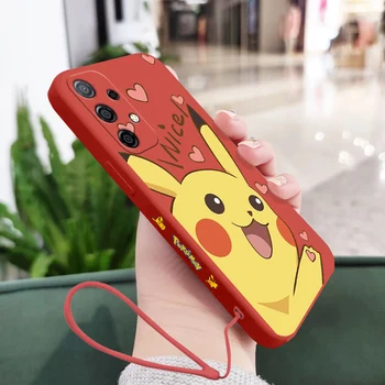 Srčkan Pokemon Pikachu Primeru Telefon Za Samsung A81 A53 A50 A12 A22S A52 A52S A51 A71 A72 A22 A32 A20 A30 A21S 4G 5G z Roko 4