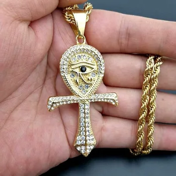 Stari Egipt Oči Horus Ključ Življenja, Ogrlico, Obesek za Moške, Ženske Letnik Amulet Nakit Darilo