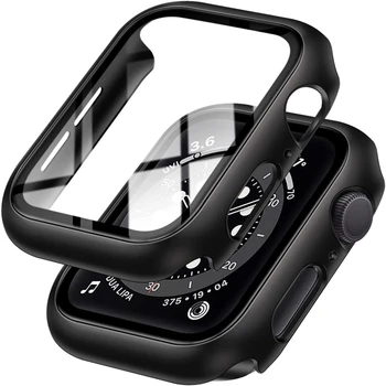 Steklo+Cover Za Apple Watch primeru 8 7 6 SE 5 3 iWatch Accessorie Zaščitnik Zaslon Apple watch serie 45mm 41mm 44 mm 40 mm 42mm 38 mm