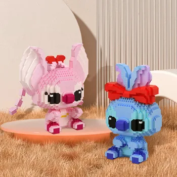 Stitch Mikro gradniki DIY Srčkan Disney Lilo in Stitch Angel je Mini Diamond Opeke Številke Igrača Za Božično Darilo