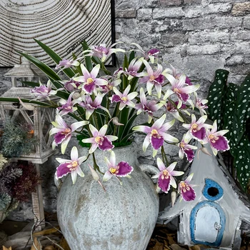 SunMade Nežen Parfum Divjih Orhidej Svile Umetno Cvetje Doma Na Vrtu Okrasni Cvetlični Aranžma Vijolično Flores Artificiais