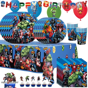 Superheroj Stranka Dobave Avengers Tematskih Torto Pokrivalo Za Enkratno Uporabo Namizna Namizni Kritje Balon Za Fantov Rojstni Dan Dekoracijo