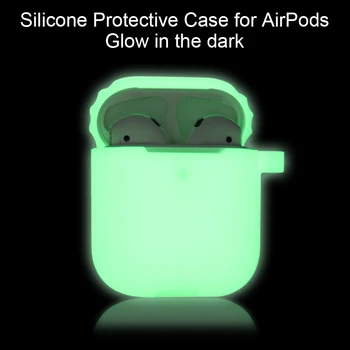 Svetlobna Silikonsko Ohišje Za Apple AirPods 2 1 Brezžične Slušalke Silikonski Primerih za AirPods Pro Žareti v Temno Slušalke Pribor