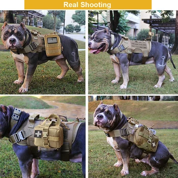 Taktično Pes Pas Pet Usposabljanje Telovnik Z Vrečke Vojaški Pes Pas Vrvici Nabor Storitev Pes Telovnik Varnost Vodi Hoja 5