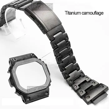 Titanove Zlitine Watch Trak Pasu Ploščo Za DW5600 GW5000 GW-M5610 Prikrivanje Zapestnico Watch Pokrov Z Orodji, ki so Večerji Svetlobe 5 Barv