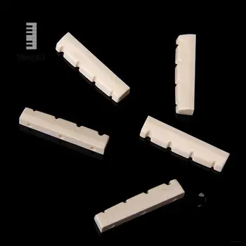 Tooyful Vroče 5Pcs Plastičnih 42mm 4 String Električni Bas Zarezano Kitara Kosti Matice Ravno Dno Most Matica Nadomestnih Delov za Strat