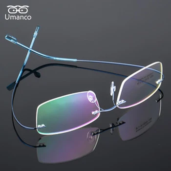 Ultralahkih Kvadratnih Rimless Obravnavi Očala za Moške, Ženske FlexibleTitanium Kovinski Templjev Poslovnih Presbyopia Očala +1.0~+4.0