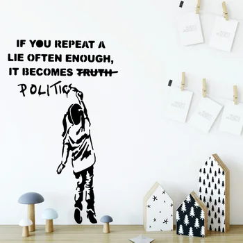 Umetniško Banksy Deklica Stenske Nalepke, Stenske Nalepke so Odstranljive Diy Ozadje Za otroška Soba Dekoracijo Doma Pribor 0